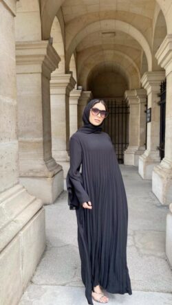 DRESS BLACK PLISSÉ