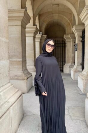 DRESS BLACK PLISSÉ